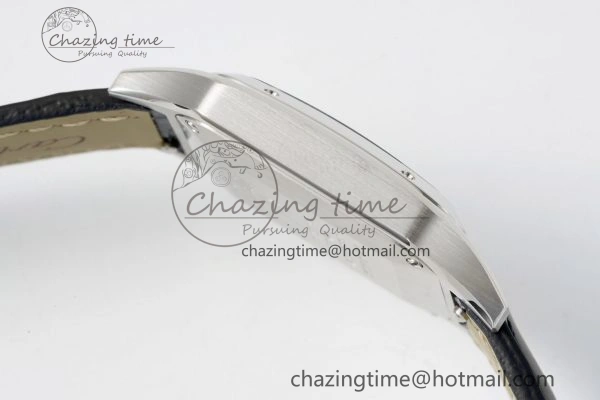 Santos Dumont 27.5mm IWSF Best Edition Silver Dial on Black Leather Strap Quartz