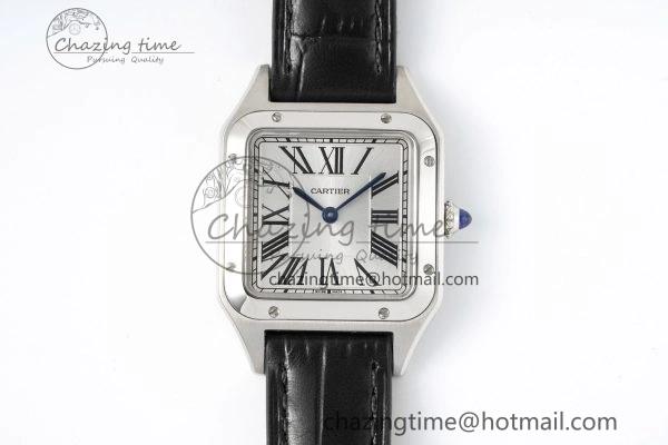 Santos Dumont 27.5mm IWSF Best Edition Silver Dial on Black Leather Strap Quartz