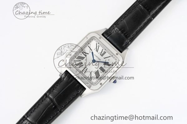 Santos Dumont 27.5mm IWSF Best Edition Silver Dial on Black Leather Strap Quartz