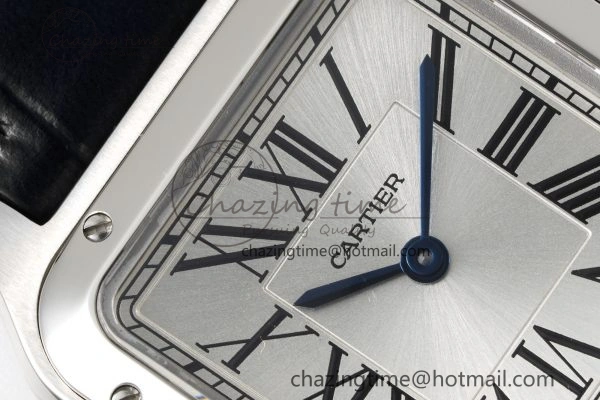 Santos Dumont 27.5mm IWSF Best Edition Silver Dial on Black Leather Strap Quartz