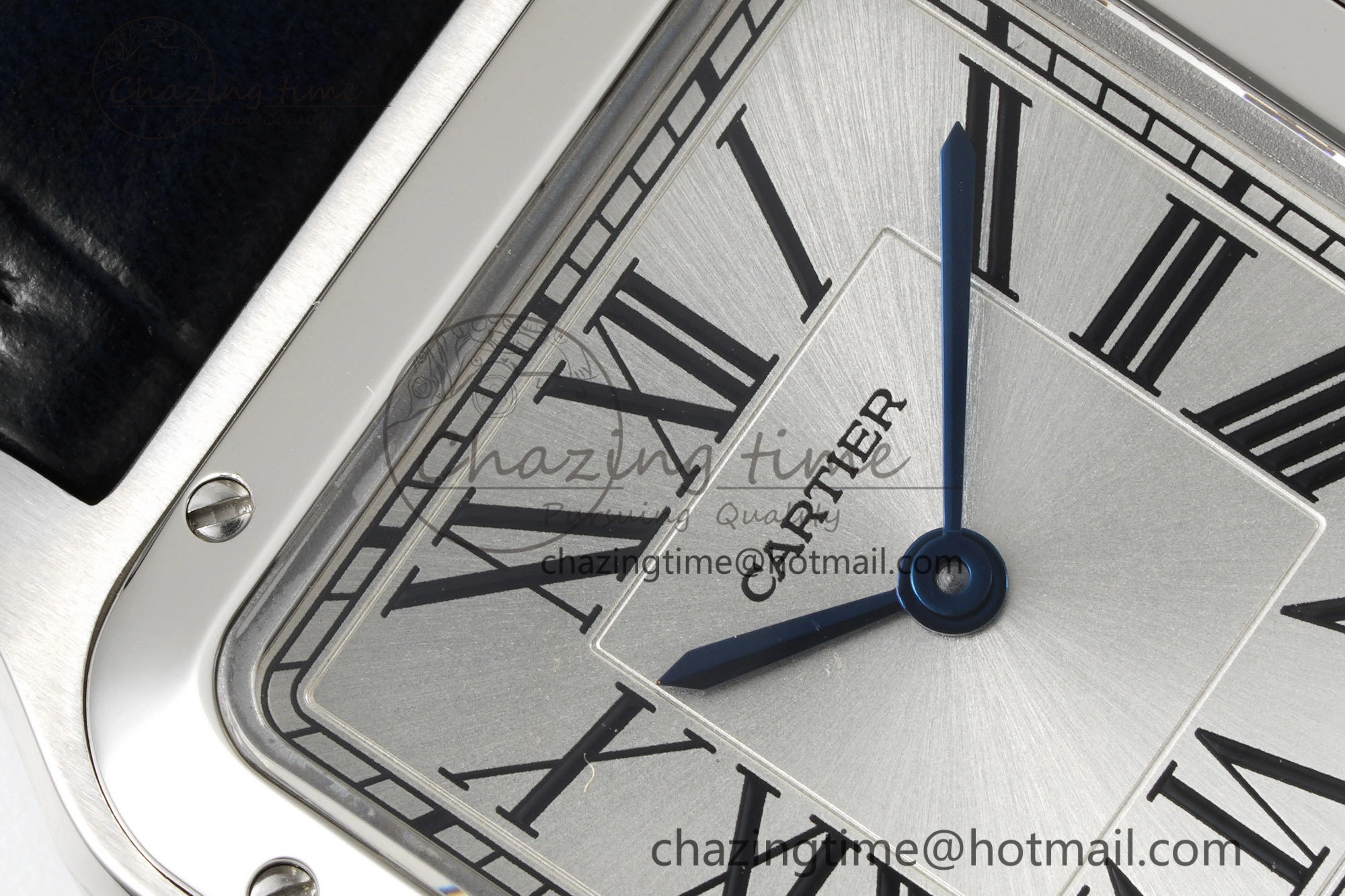 Santos Dumont 27.5mm IWSF Best Edition Silver Dial on Black Leather Strap Quartz