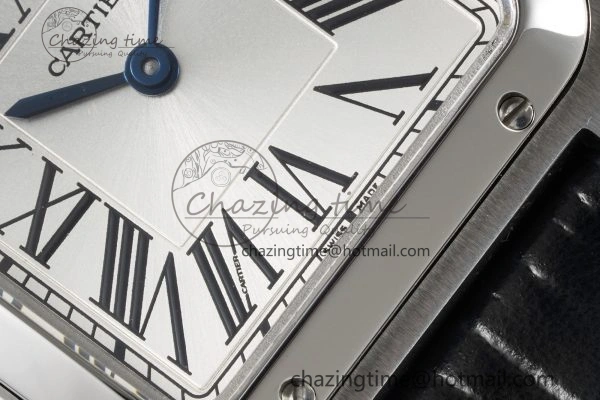 Santos Dumont 27.5mm IWSF Best Edition Silver Dial on Black Leather Strap Quartz