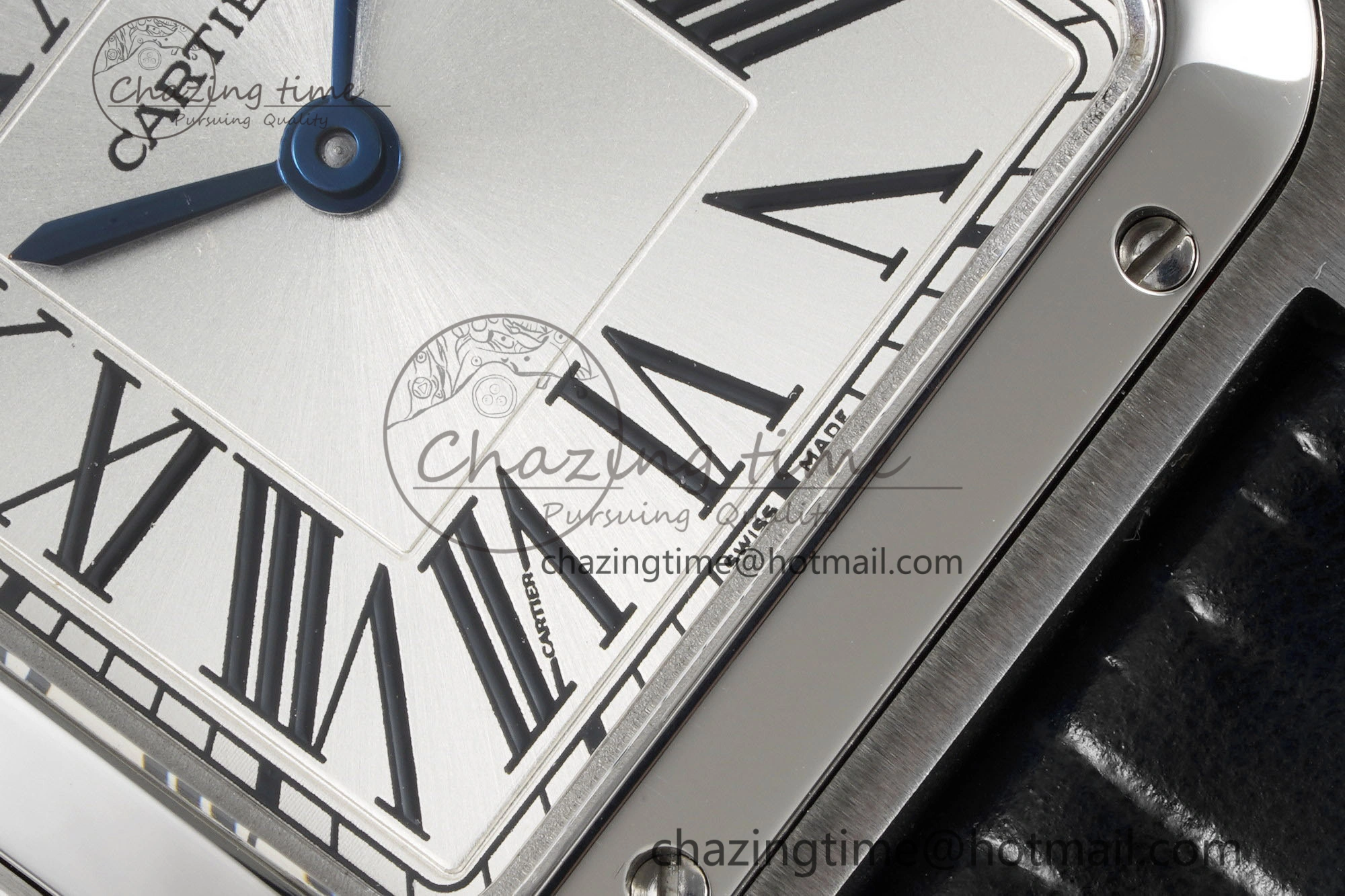 Santos Dumont 27.5mm IWSF Best Edition Silver Dial on Black Leather Strap Quartz