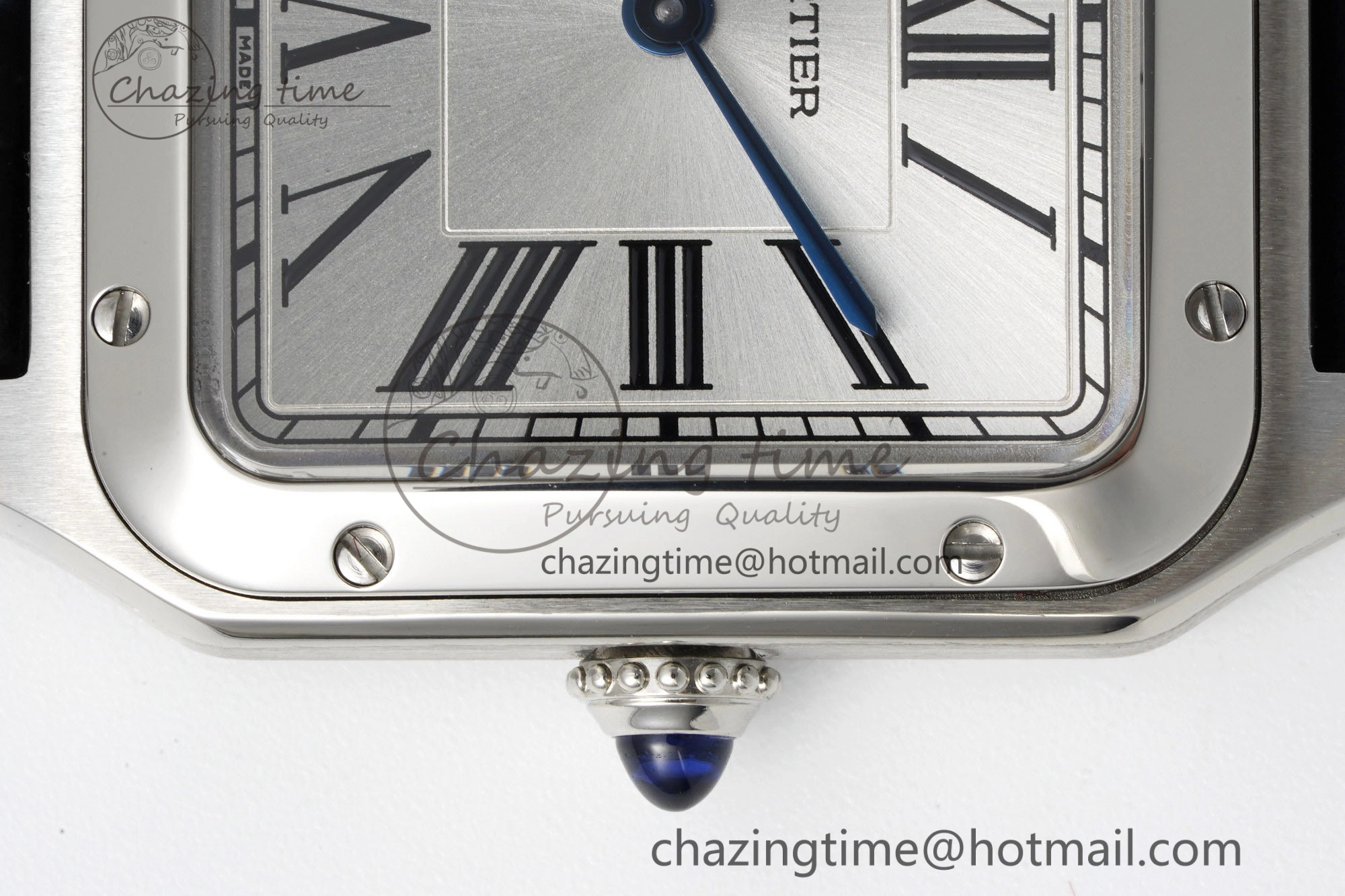 Santos Dumont 27.5mm IWSF Best Edition Silver Dial on Black Leather Strap Quartz