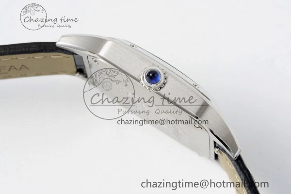 Santos Dumont 27.5mm IWSF Best Edition Silver Dial on Black Leather Strap Quartz