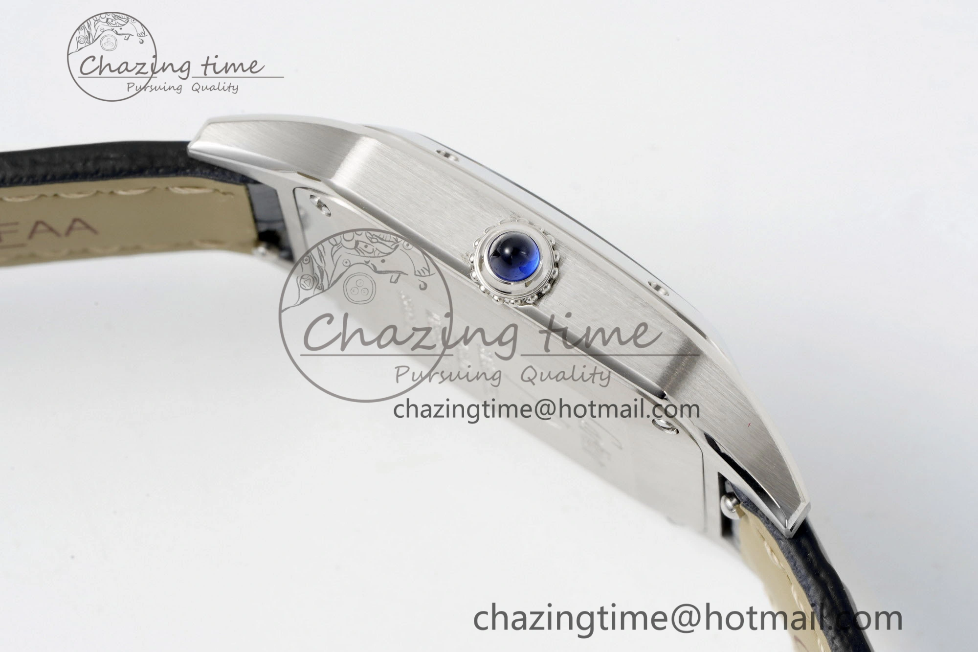Santos Dumont 27.5mm IWSF Best Edition Silver Dial on Black Leather Strap Quartz