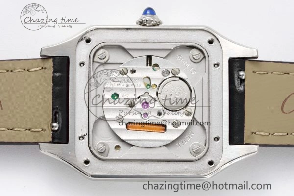 Santos Dumont 27.5mm IWSF Best Edition Silver Dial on Black Leather Strap Quartz