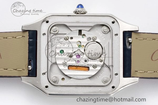 Santos Dumont 27.5mm IWSF Best Edition Silver Dial on Blue Leather Strap Quartz