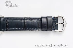 Santos Dumont 27.5mm IWSF Best Edition Silver Dial on Blue Leather Strap Quartz
