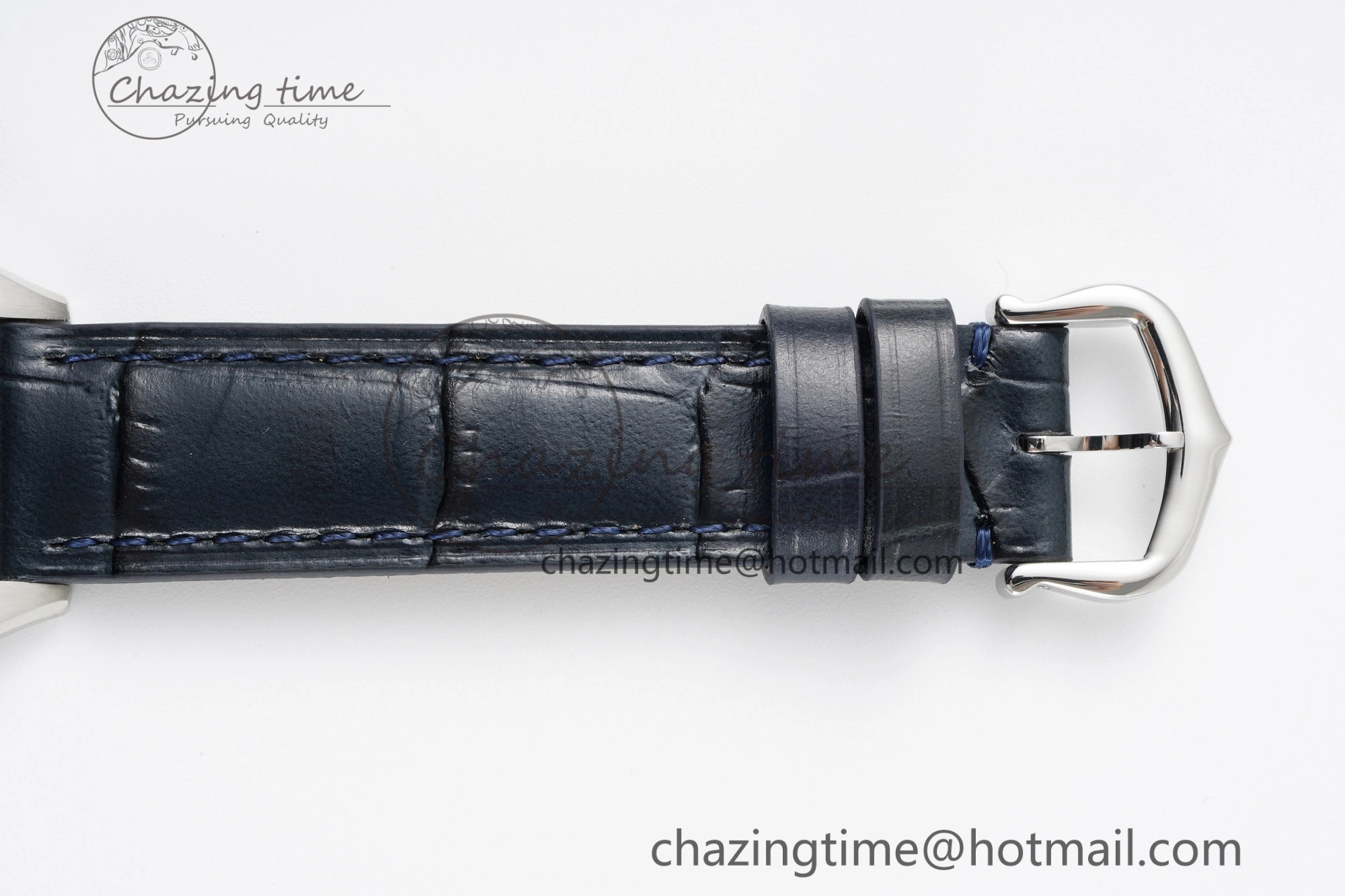 Santos Dumont 27.5mm IWSF Best Edition Silver Dial on Blue Leather Strap Quartz