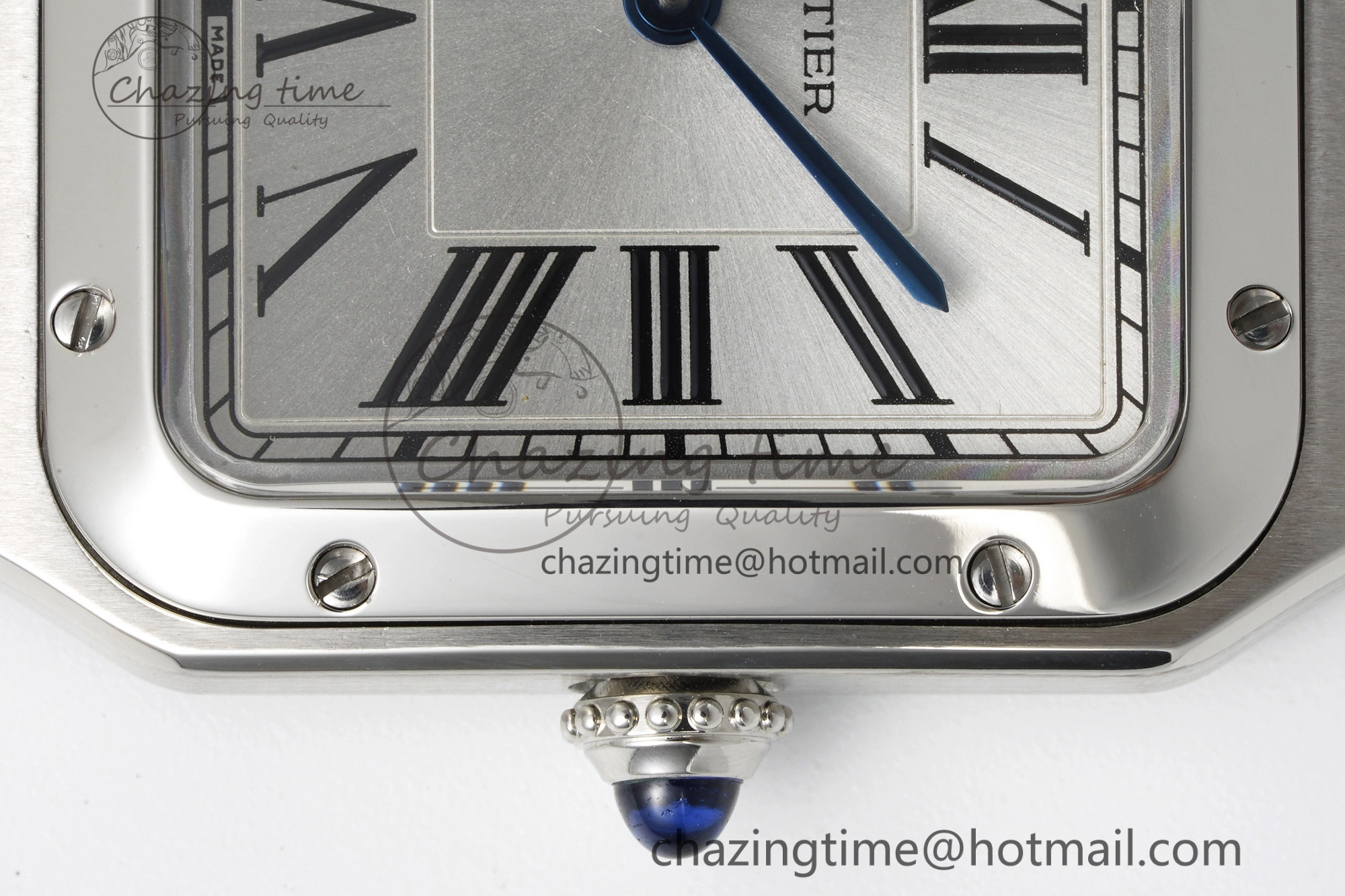 Santos Dumont 27.5mm IWSF Best Edition Silver Dial on Red Leather Strap Quartz