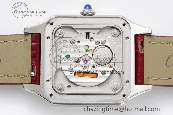 Santos Dumont 27.5mm IWSF Best Edition Silver Dial on Red Leather Strap Quartz