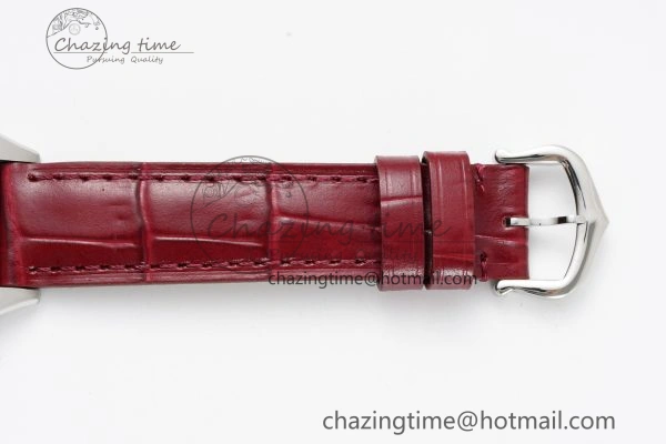 Santos Dumont 27.5mm IWSF Best Edition Silver Dial on Red Leather Strap Quartz