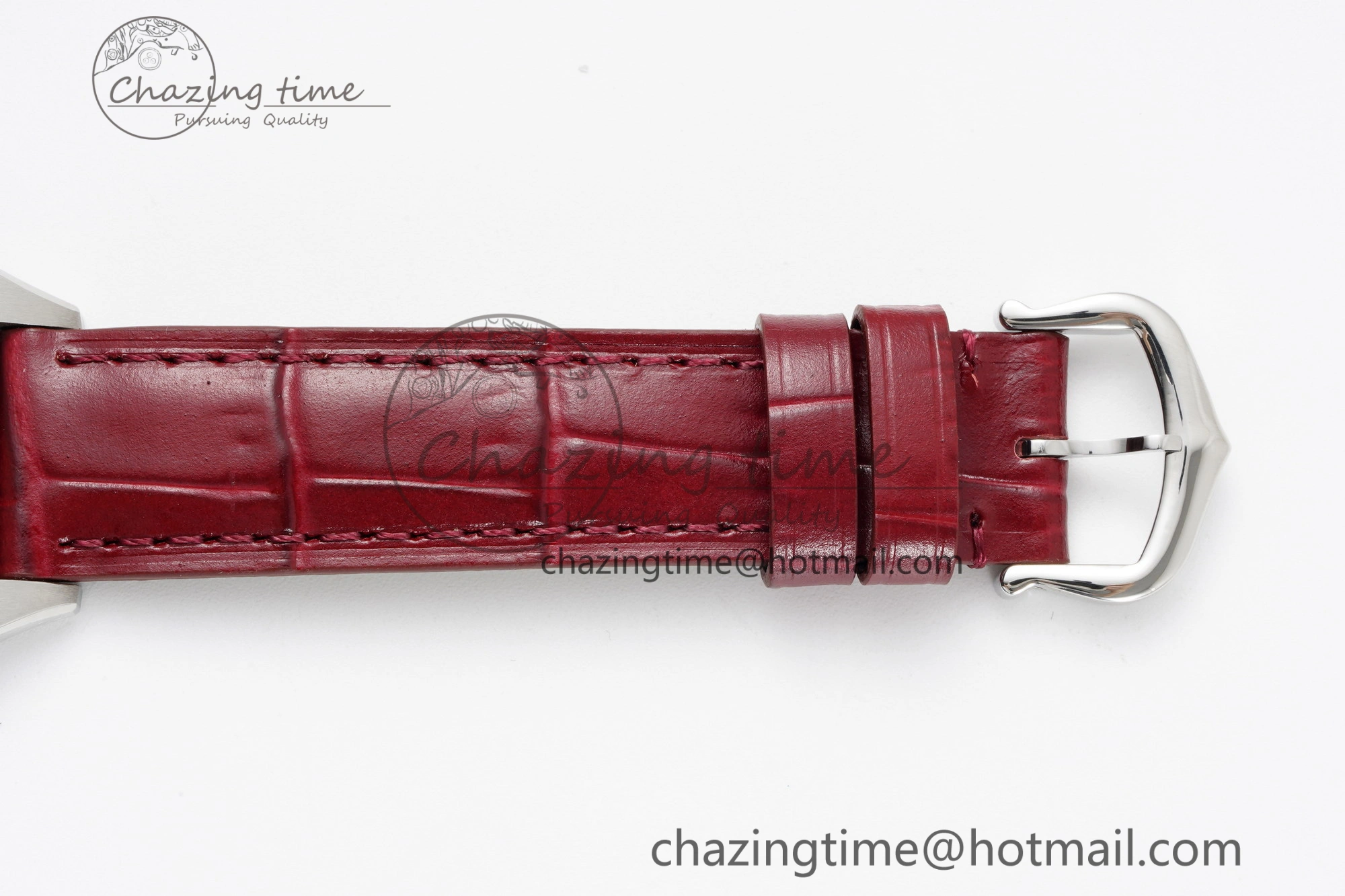 Santos Dumont 27.5mm IWSF Best Edition Silver Dial on Red Leather Strap Quartz