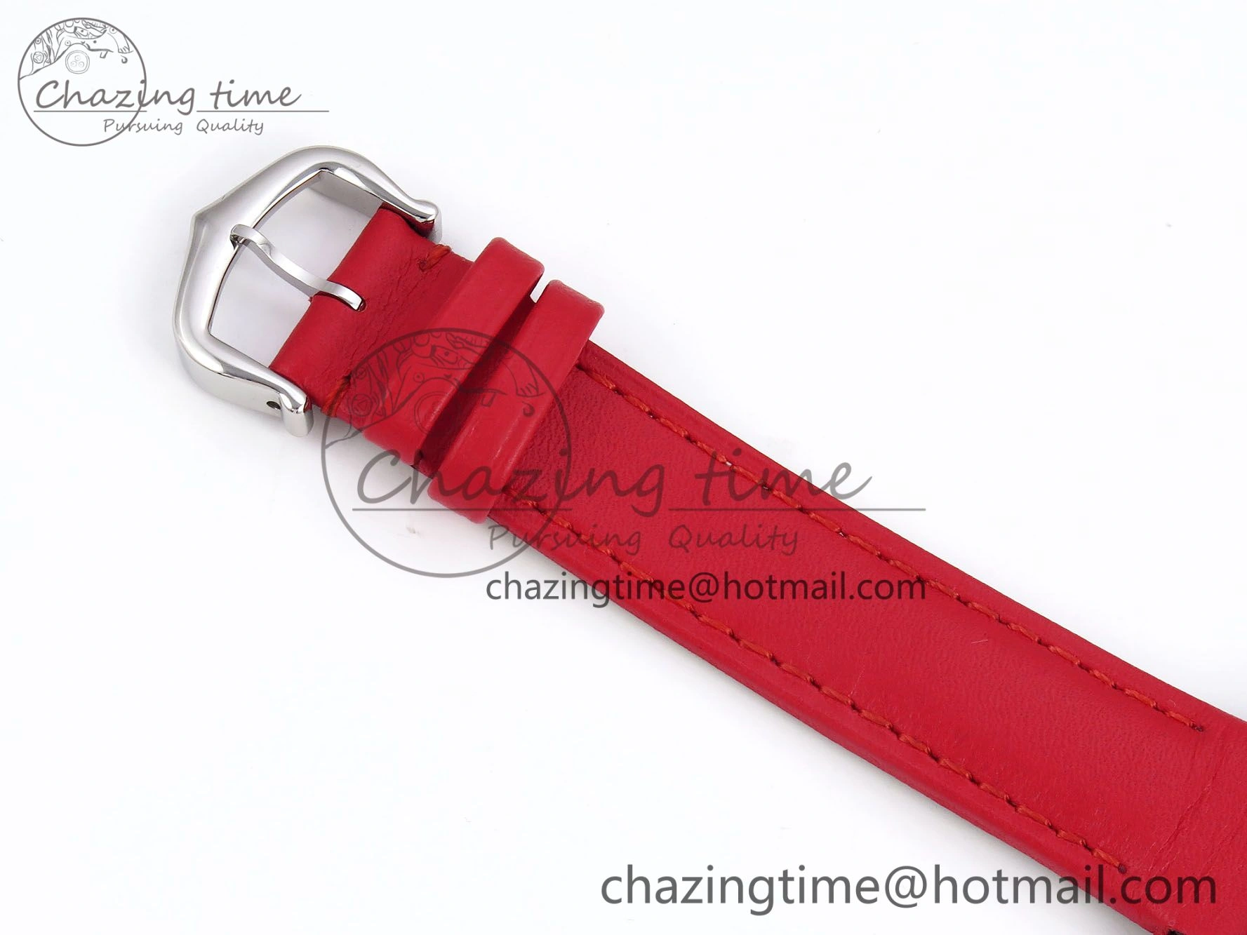 Santos Dumont 27.5mm SS AF 1:1 Best Edition Silver Dial on Red Leather Strap A157