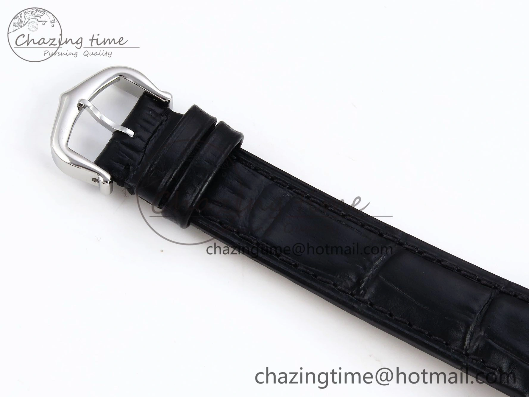Santos Dumont 27.5mm SS RG AF 1:1 Best Edition Silver Dial on Black Croco Strap A157