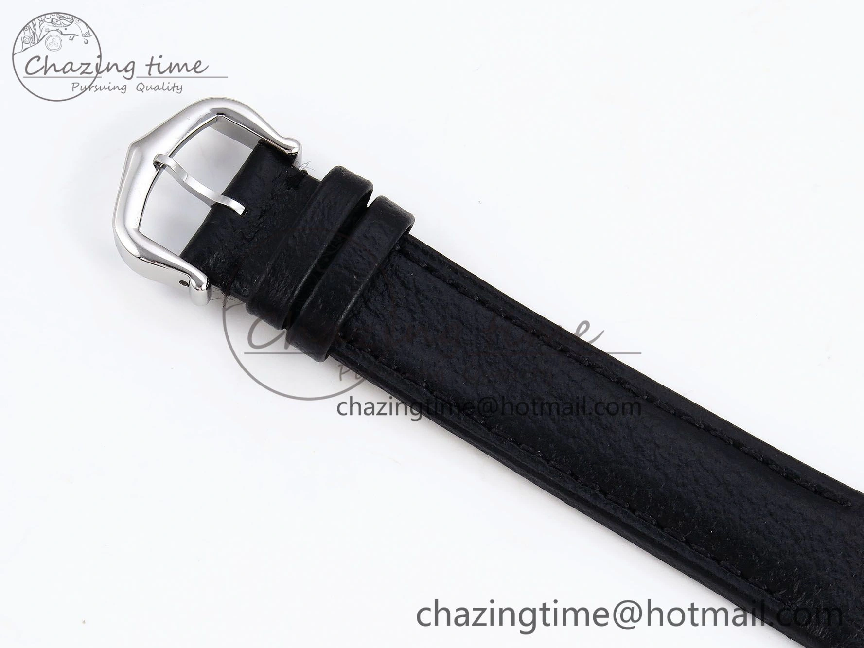 Santos Dumont 27.5mm SS RG AF 1:1 Best Edition Silver Dial on Black Leather Strap A157