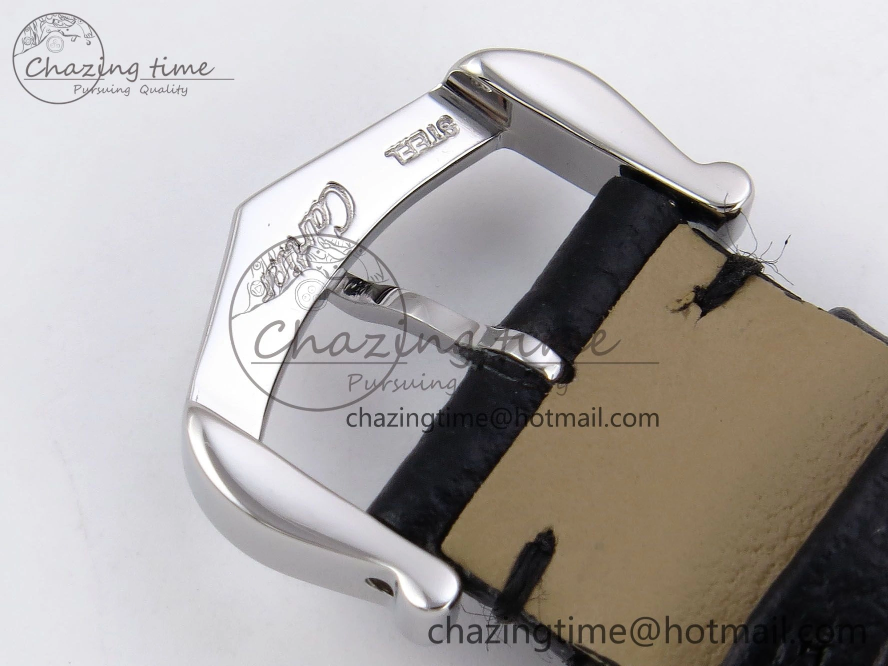 Santos Dumont 27.5mm SS RG AF 1:1 Best Edition Silver Dial on Black Leather Strap A157