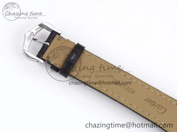 Santos Dumont 27.5mm SS RG AF 1:1 Best Edition Silver Dial on Gray Croco Strap A157
