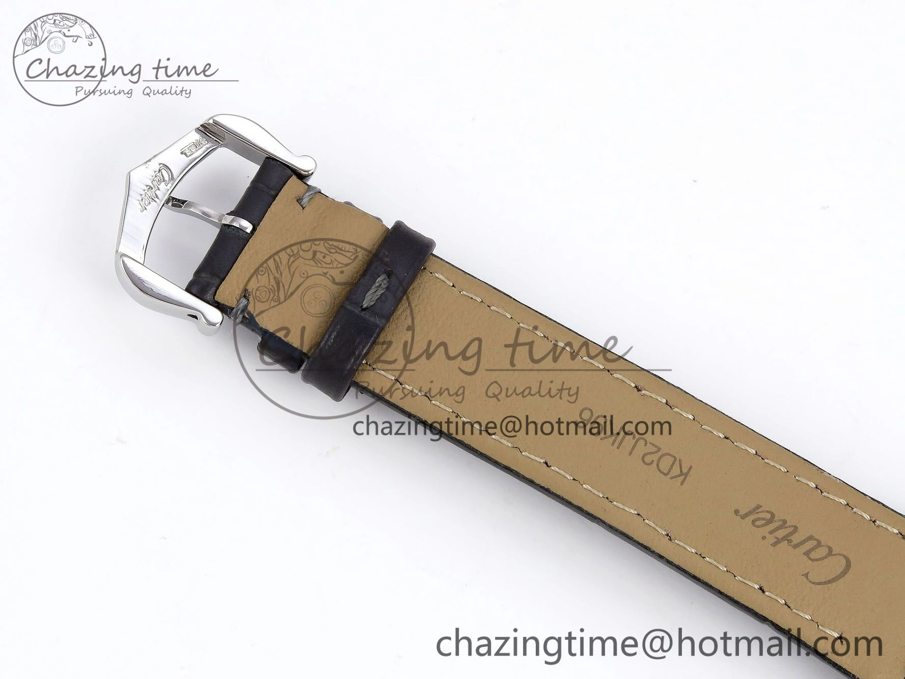 Santos Dumont 27.5mm SS RG AF 1:1 Best Edition Silver Dial on Gray Croco Strap A157