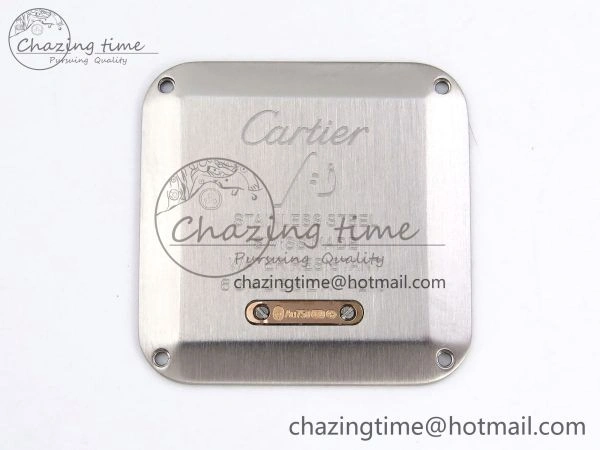 Santos Dumont 27.5mm SS RG AF 1:1 Best Edition Silver Dial on Gray Croco Strap A157