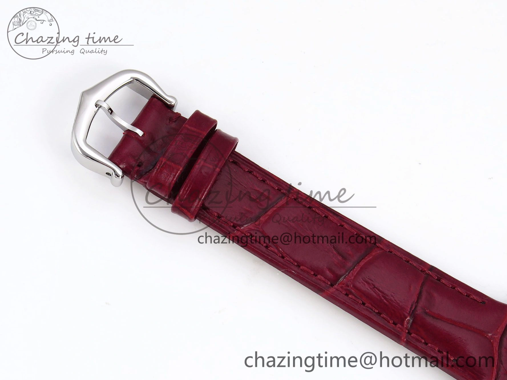 Santos Dumont 27.5mm SS RG AF 1:1 Best Edition Silver Dial on Red Croco Strap A157