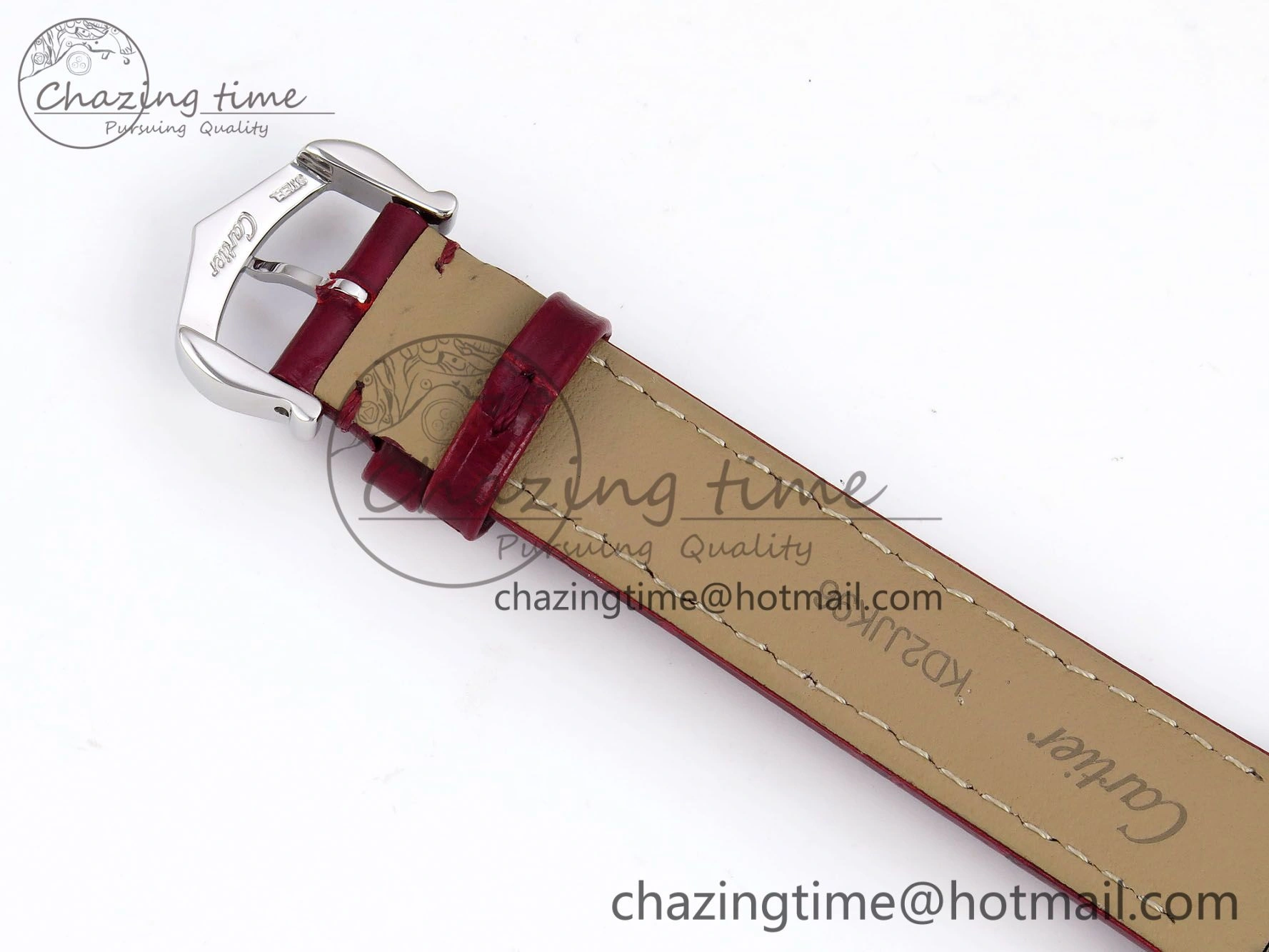 Santos Dumont 27.5mm SS RG AF 1:1 Best Edition Silver Dial on Red Croco Strap A157