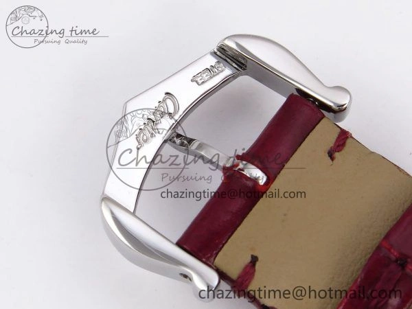 Santos Dumont 27.5mm SS RG AF 1:1 Best Edition Silver Dial on Red Croco Strap A157