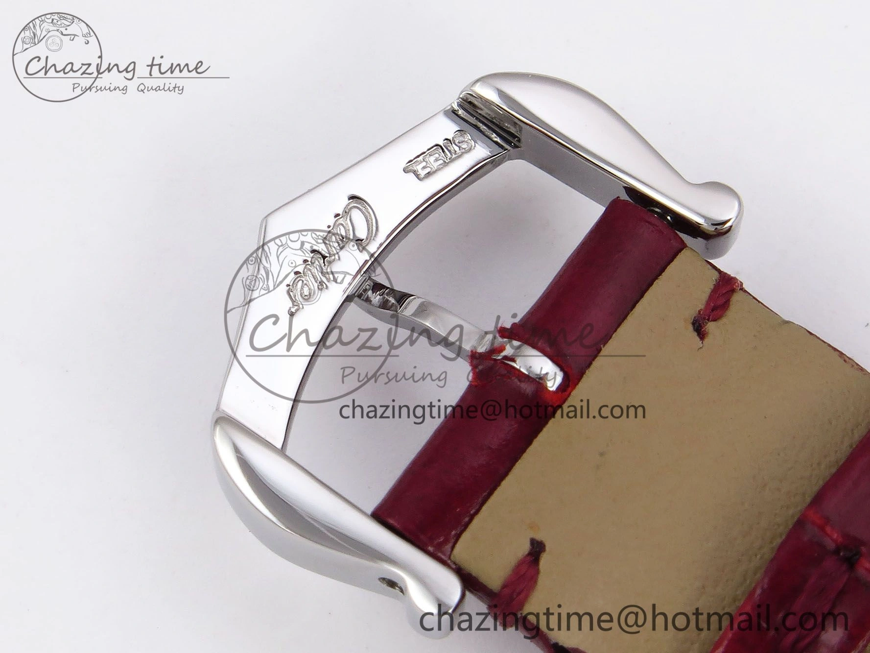 Santos Dumont 27.5mm SS RG AF 1:1 Best Edition Silver Dial on Red Croco Strap A157