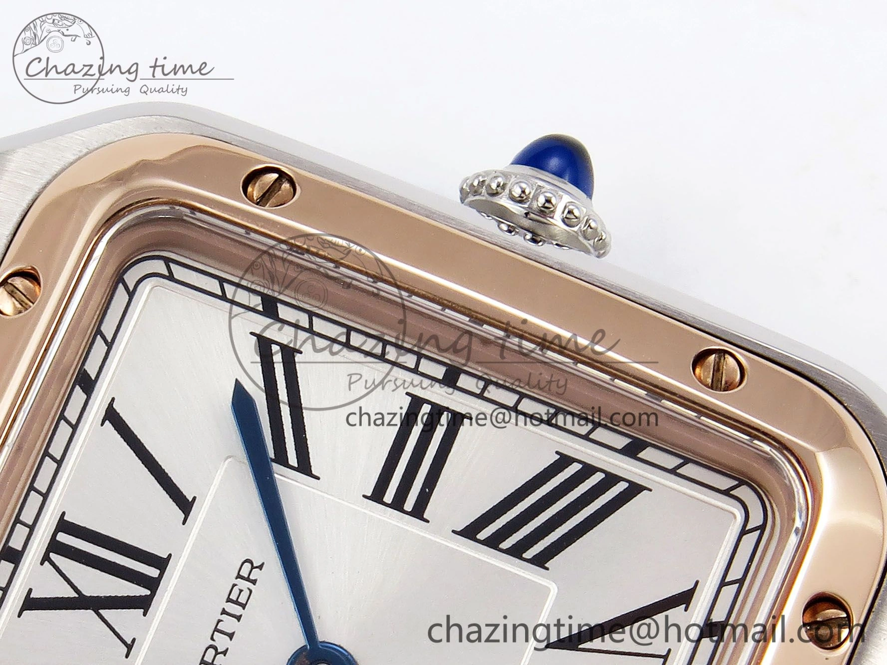 Santos Dumont 27.5mm SS RG AF 1:1 Best Edition Silver Dial on Red Fabric Strap A157