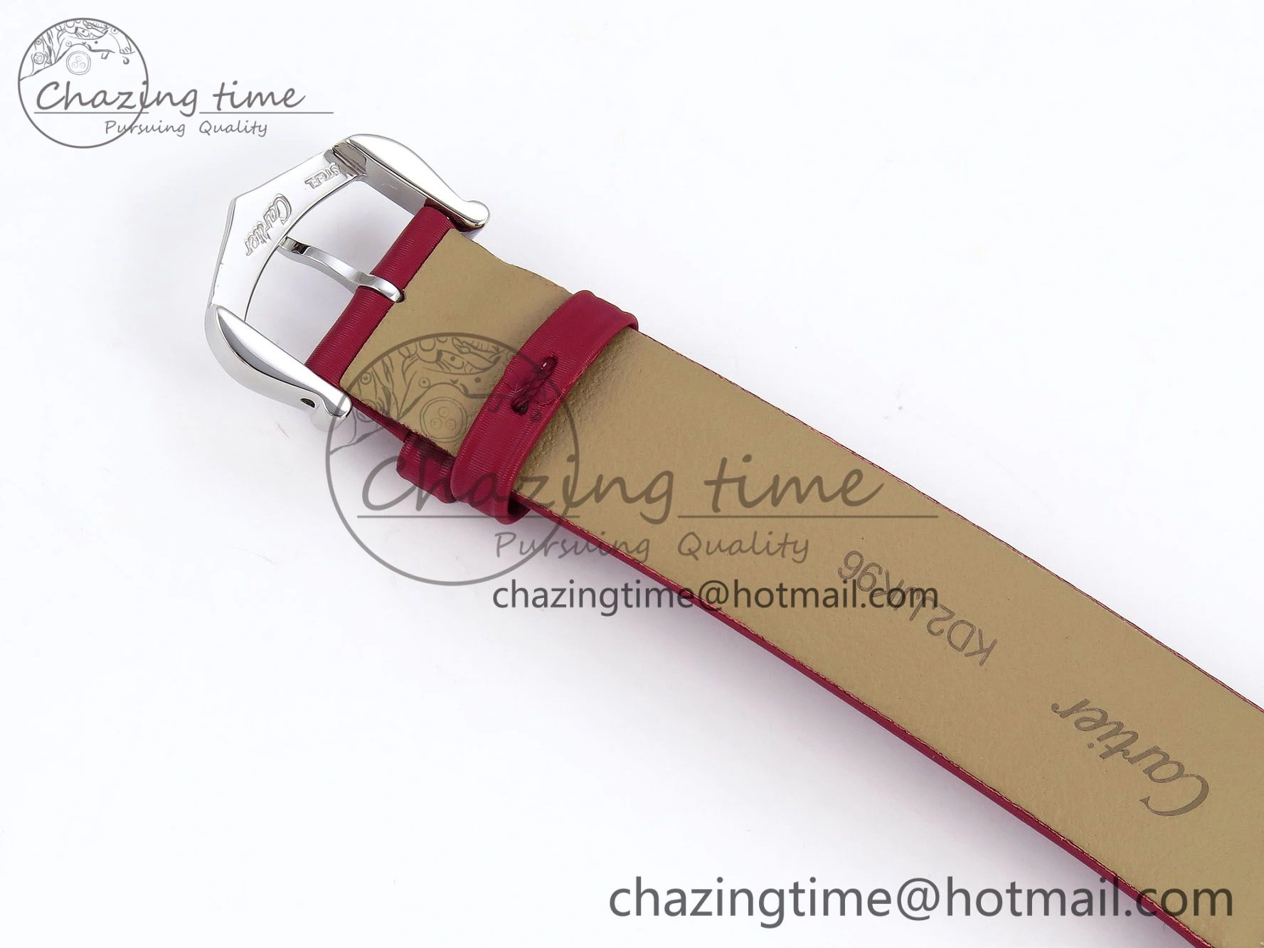 Santos Dumont 27.5mm SS RG AF 1:1 Best Edition Silver Dial on Red Fabric Strap A157