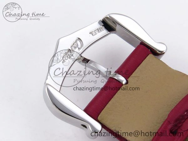 Santos Dumont 27.5mm SS RG AF 1:1 Best Edition Silver Dial on Red Fabric Strap A157
