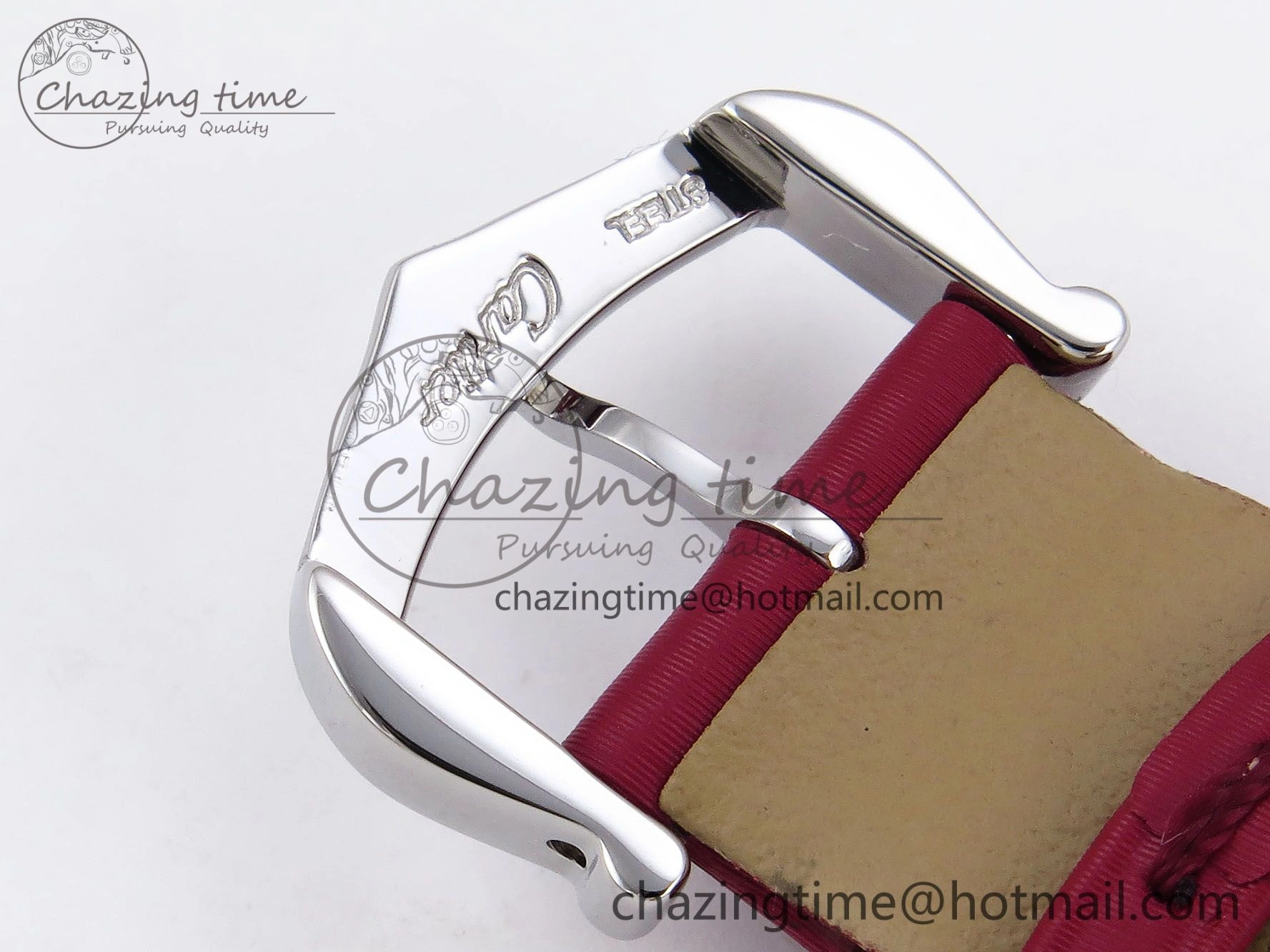 Santos Dumont 27.5mm SS RG AF 1:1 Best Edition Silver Dial on Red Fabric Strap A157