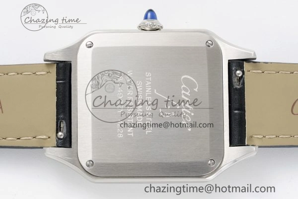 Santos Dumont 31.4mm IWSF Best Edition Silver Dial on Black Leather Strap Quartz