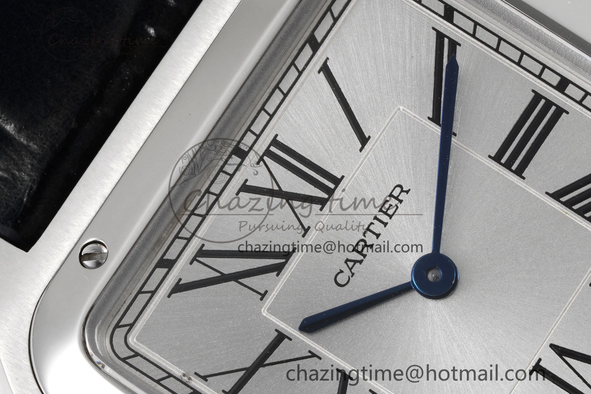 Santos Dumont 31.4mm IWSF Best Edition Silver Dial on Black Leather Strap Quartz