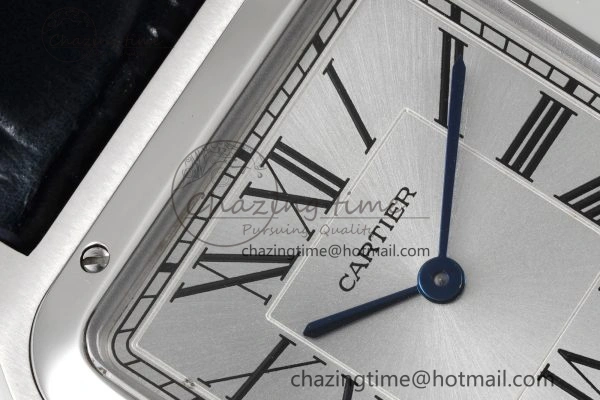 Santos Dumont 31.4mm IWSF Best Edition Silver Dial on Blue Leather Strap Quartz