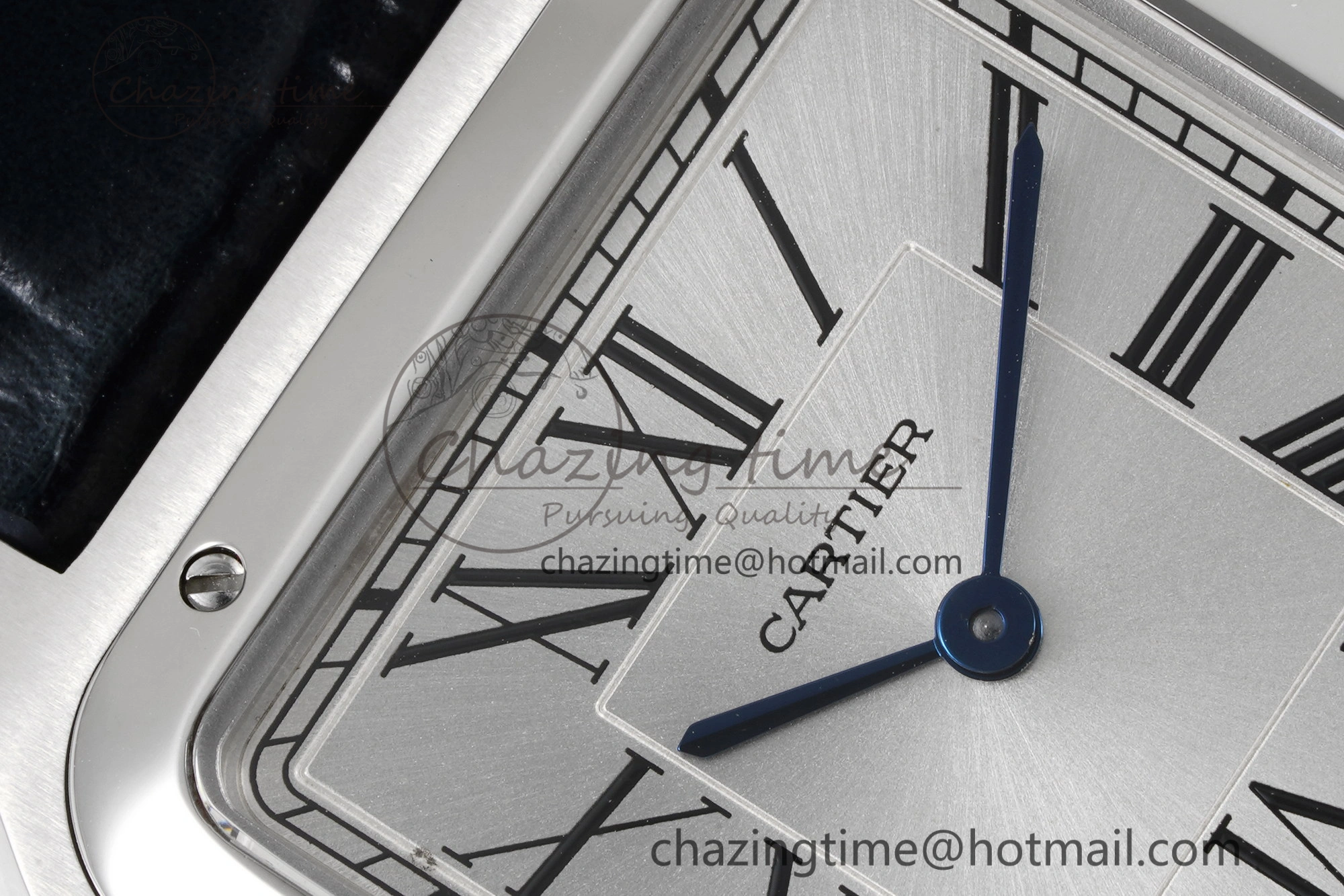 Santos Dumont 31.4mm IWSF Best Edition Silver Dial on Blue Leather Strap Quartz