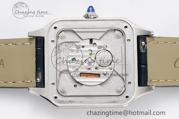 Santos Dumont 31.4mm IWSF Best Edition Silver Dial on Blue Leather Strap Quartz