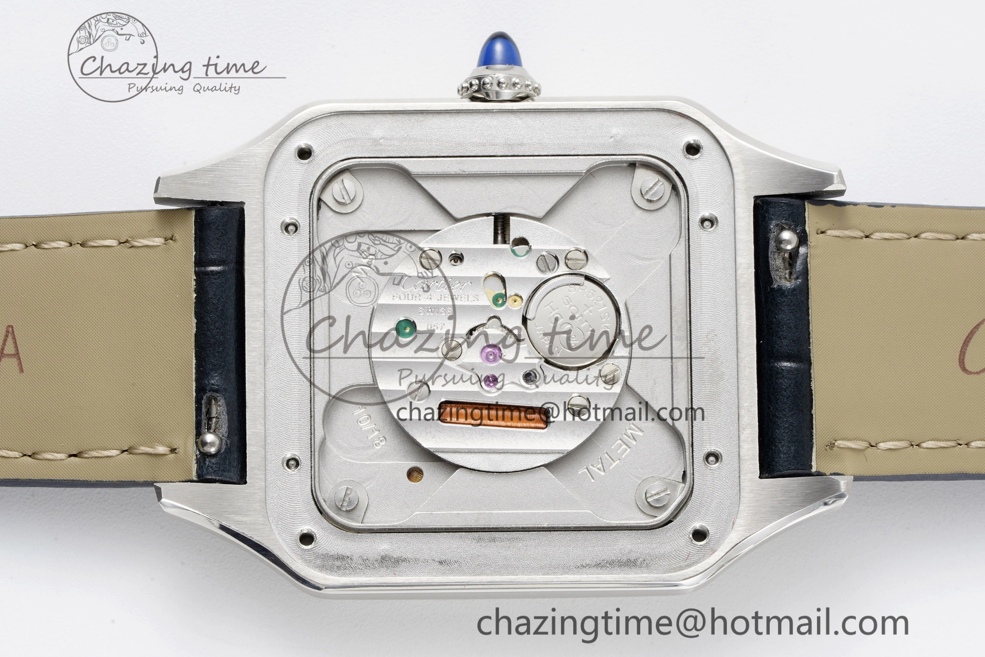 Santos Dumont 31.4mm IWSF Best Edition Silver Dial on Blue Leather Strap Quartz