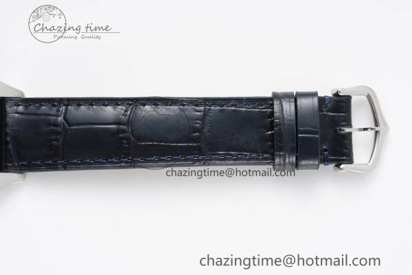 Santos Dumont 31.4mm IWSF Best Edition Silver Dial on Blue Leather Strap Quartz
