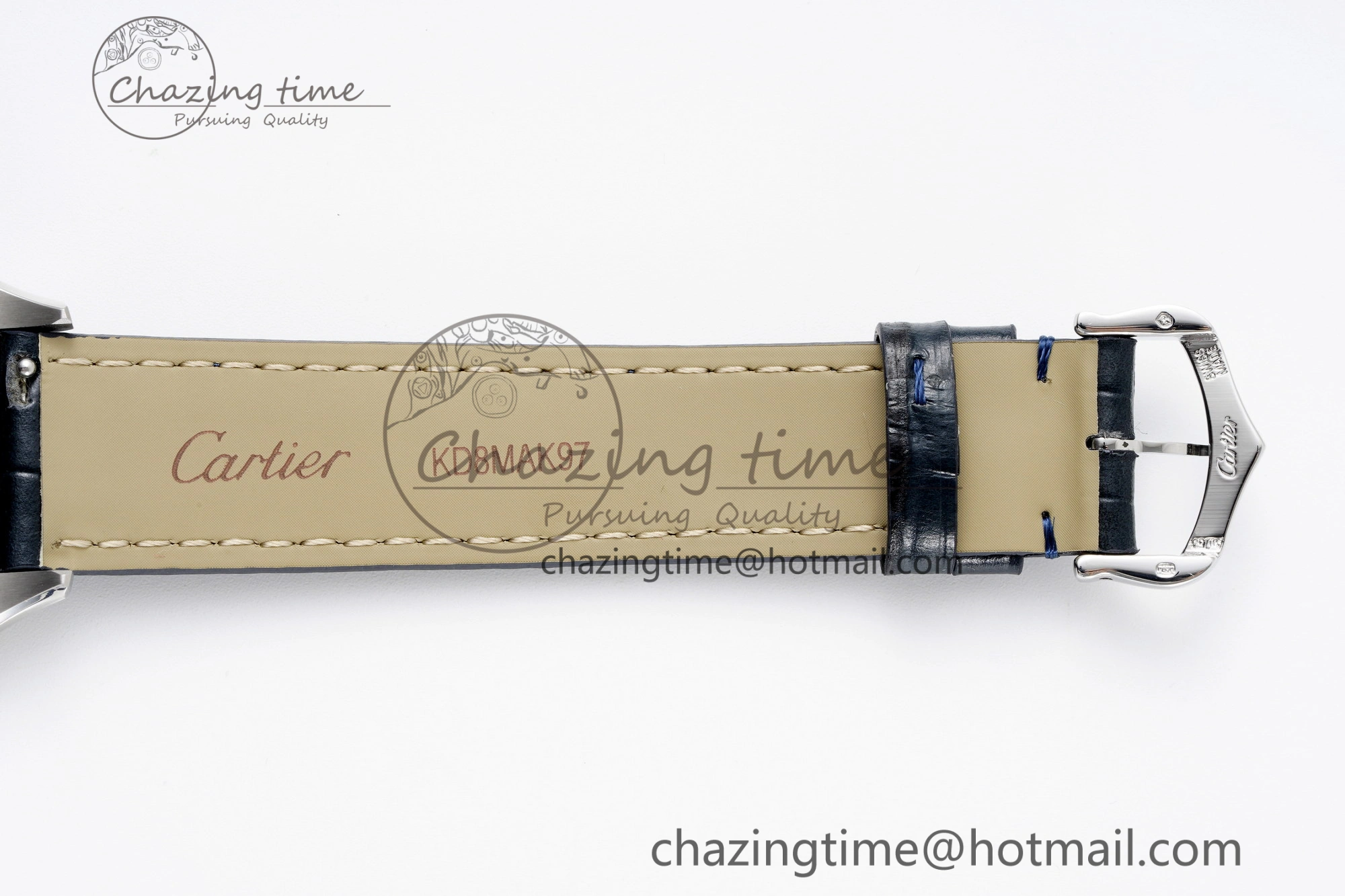 Santos Dumont 31.4mm IWSF Best Edition Silver Dial on Blue Leather Strap Quartz