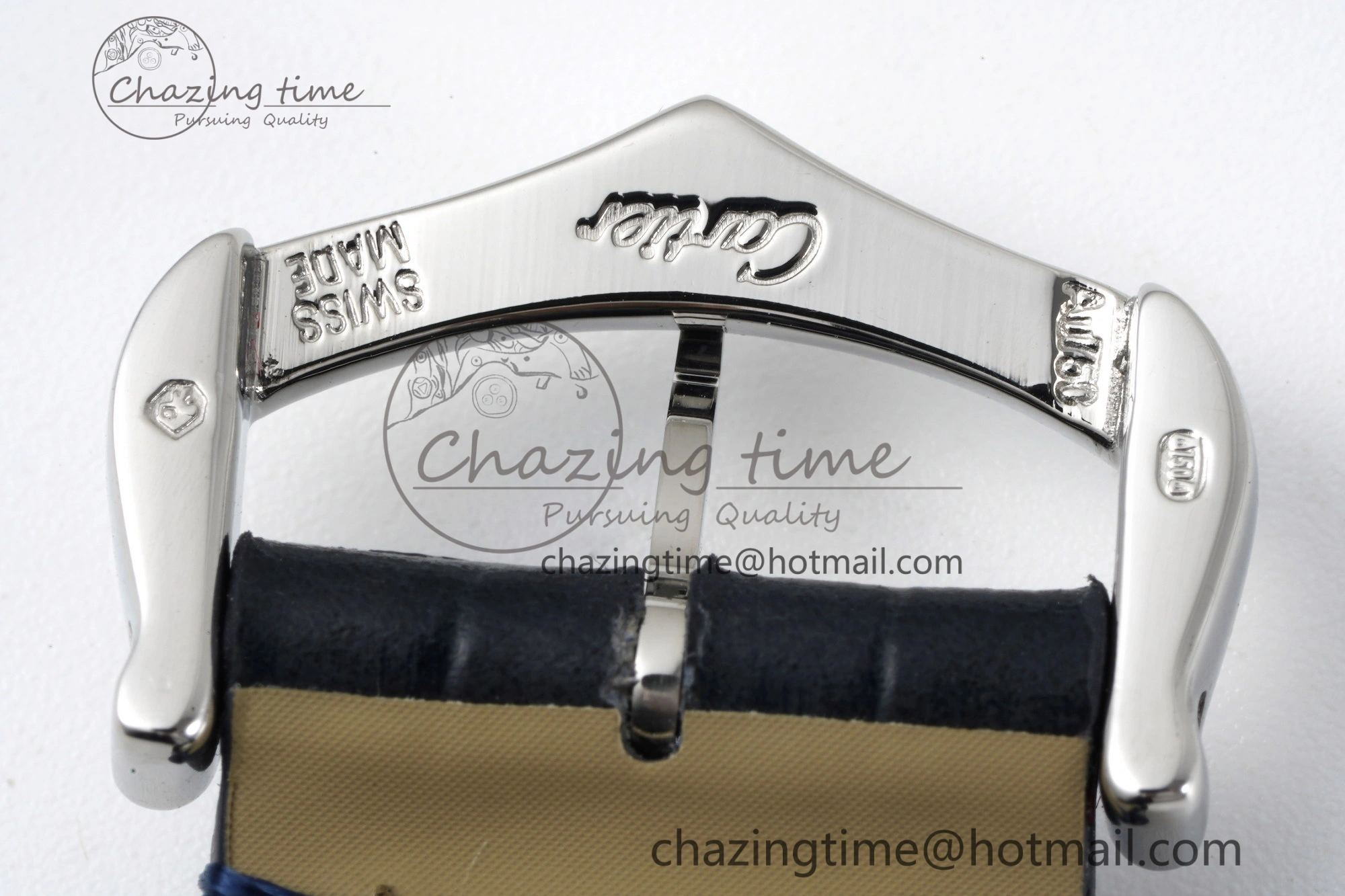 Santos Dumont 31.4mm IWSF Best Edition Silver Dial on Blue Leather Strap Quartz