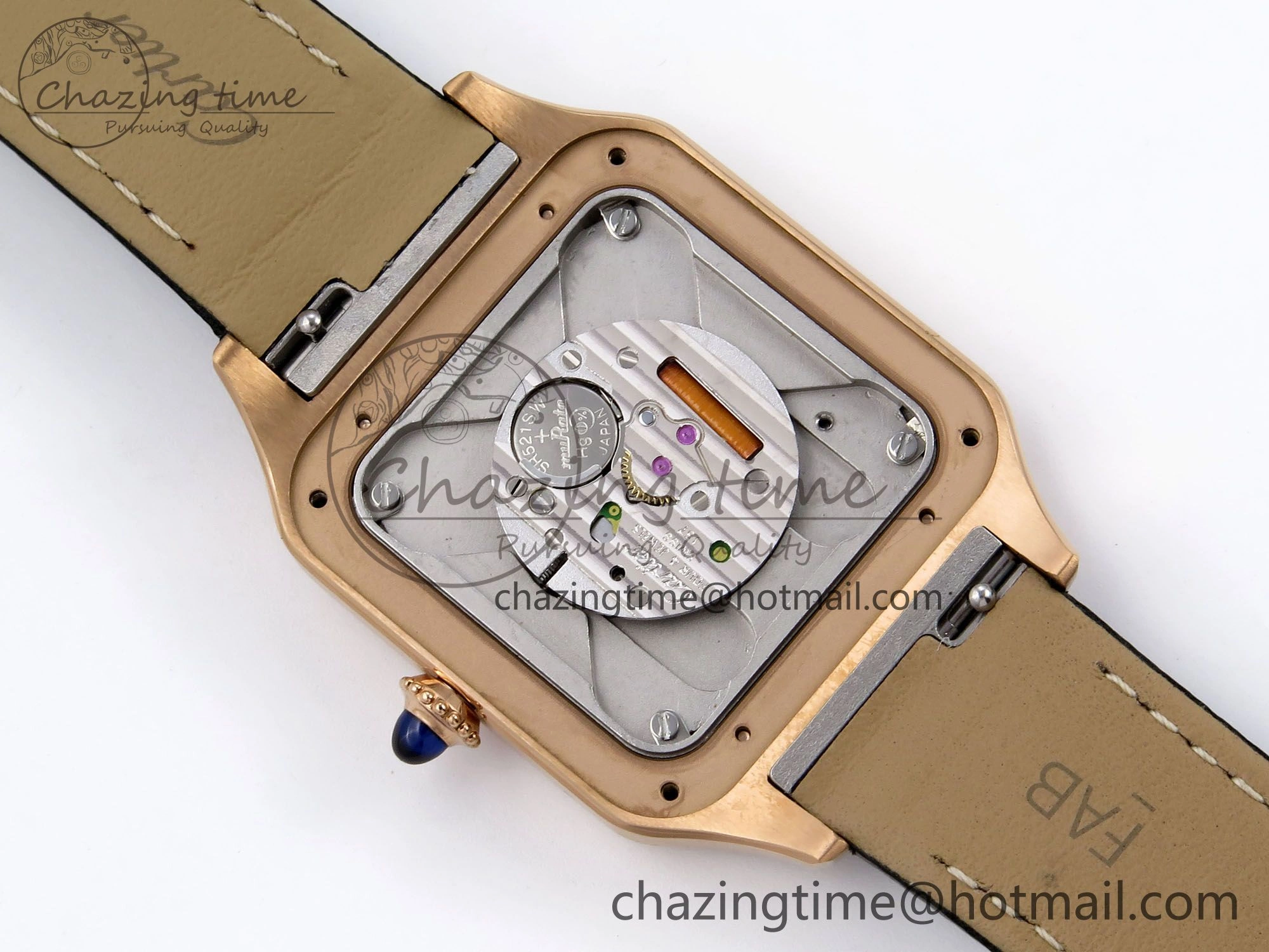 Santos Dumont 31.4mm RG AF 1:1 Best Edition Silver Dial Diamonds Bezel on Black Leather Strap A157