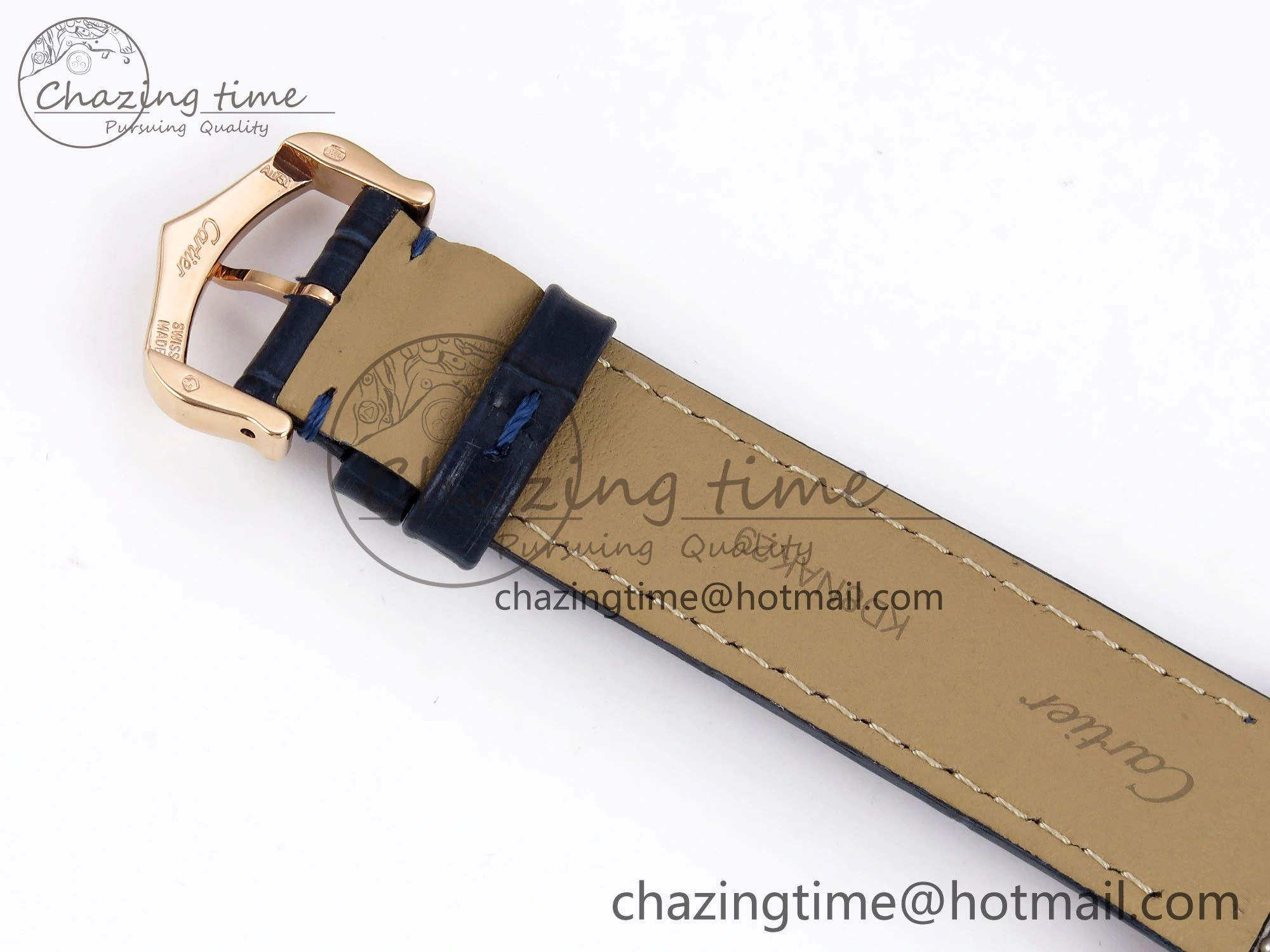 Santos Dumont 31.4mm RG AF 1:1 Best Edition Silver Dial Diamonds Bezel on Blue Croco Strap A157