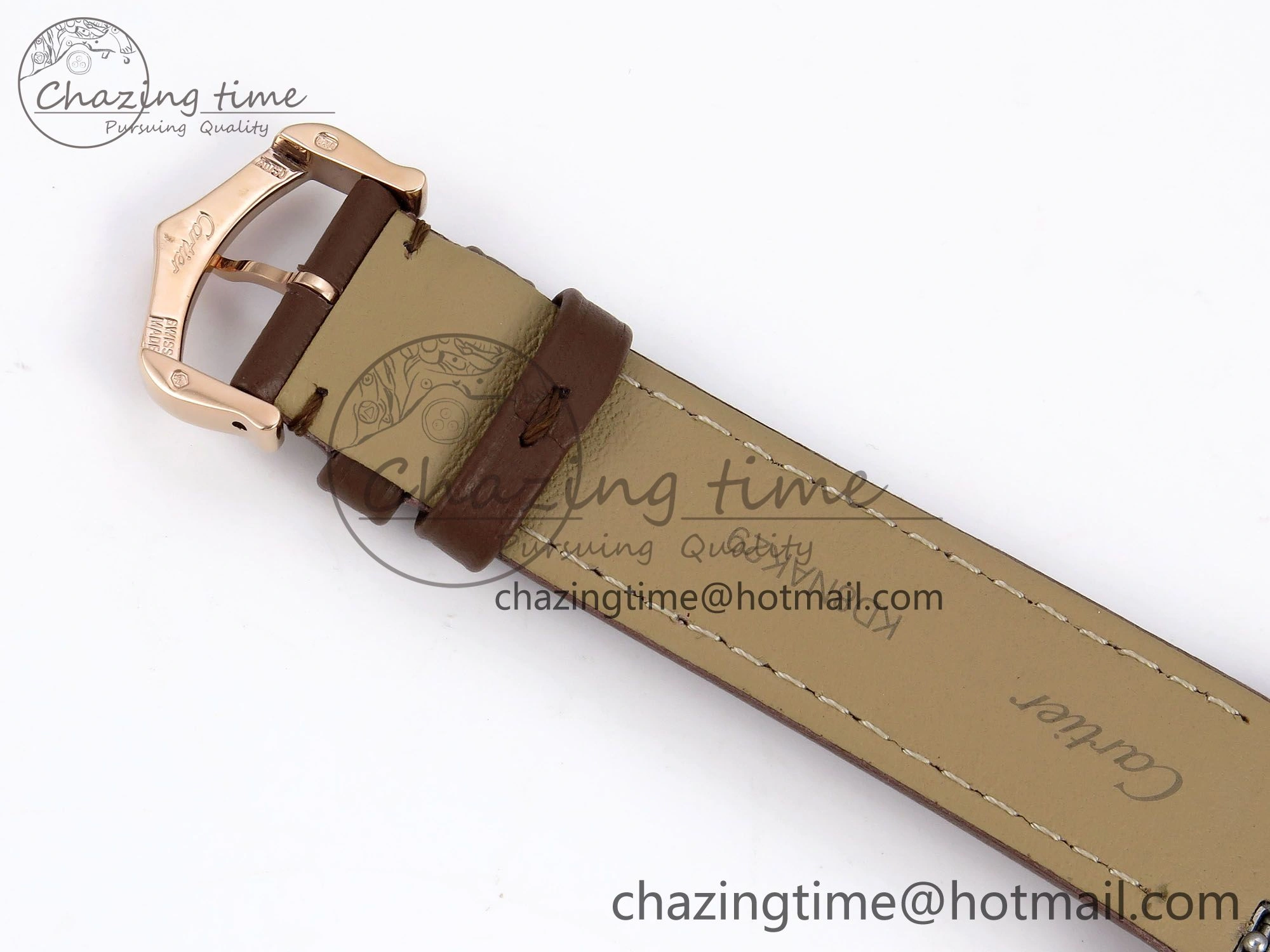 Santos Dumont 31.4mm RG AF 1:1 Best Edition Silver Dial Diamonds Bezel on Brown Leather Strap A157