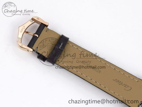 Santos Dumont 31.4mm RG AF 1:1 Best Edition Silver Dial Diamonds Bezel on Gray Croco Strap A157