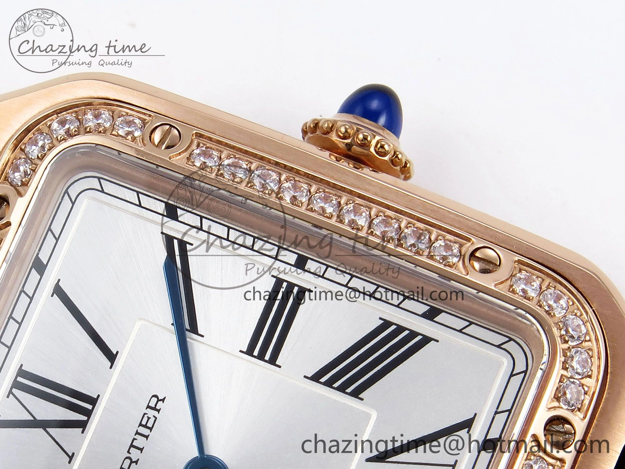 Santos Dumont 31.4mm RG AF 1:1 Best Edition Silver Dial Diamonds Bezel on Red Fabric Strap A157
