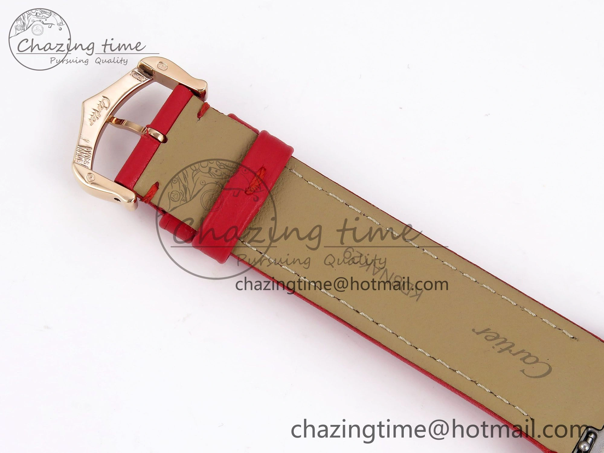 Santos Dumont 31.4mm RG AF 1:1 Best Edition Silver Dial Diamonds Bezel on Red Leather Strap A157