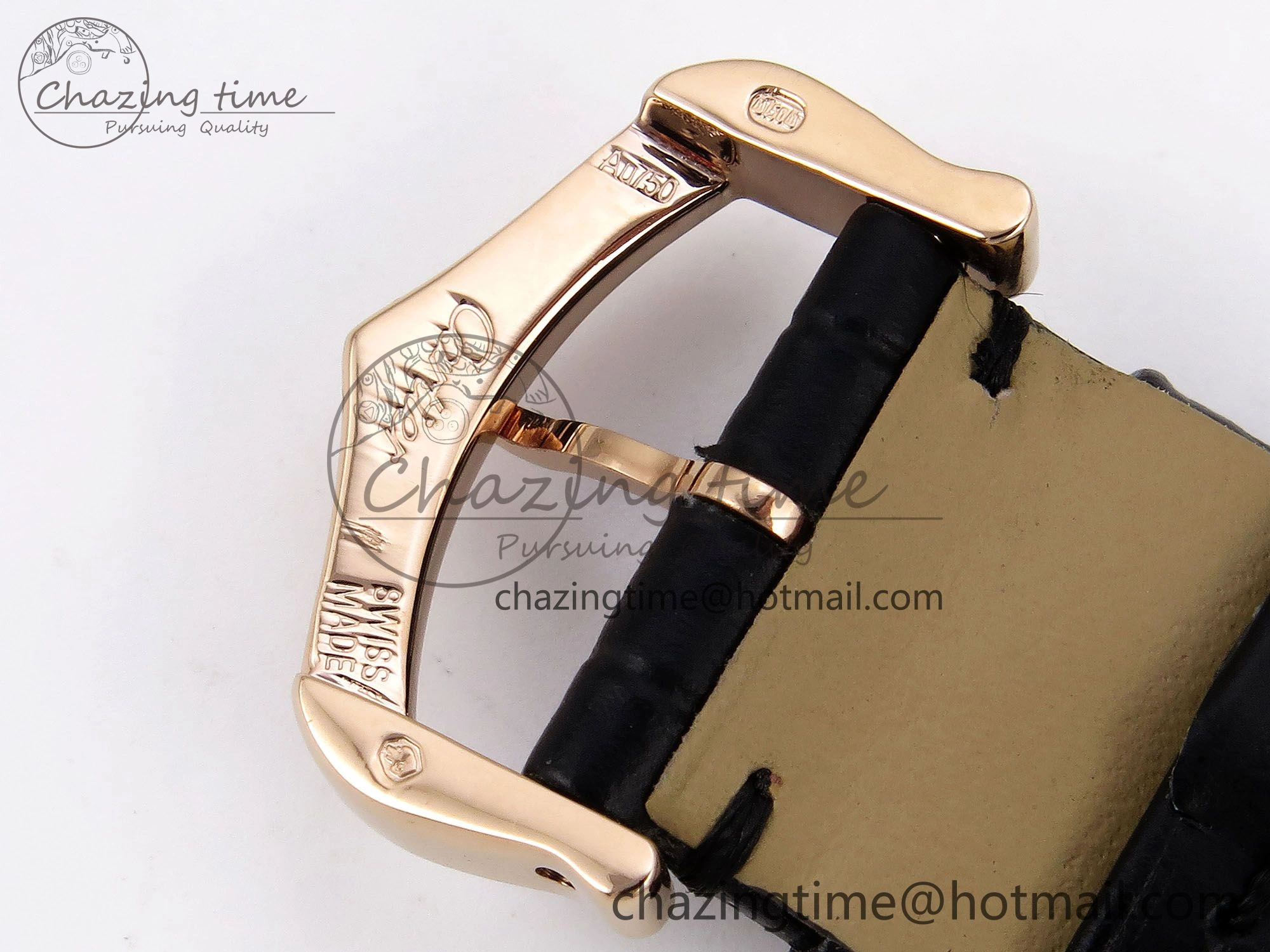 Santos Dumont 31.4mm RG AF 1:1 Best Edition Silver Dial on Black Croco Strap A157