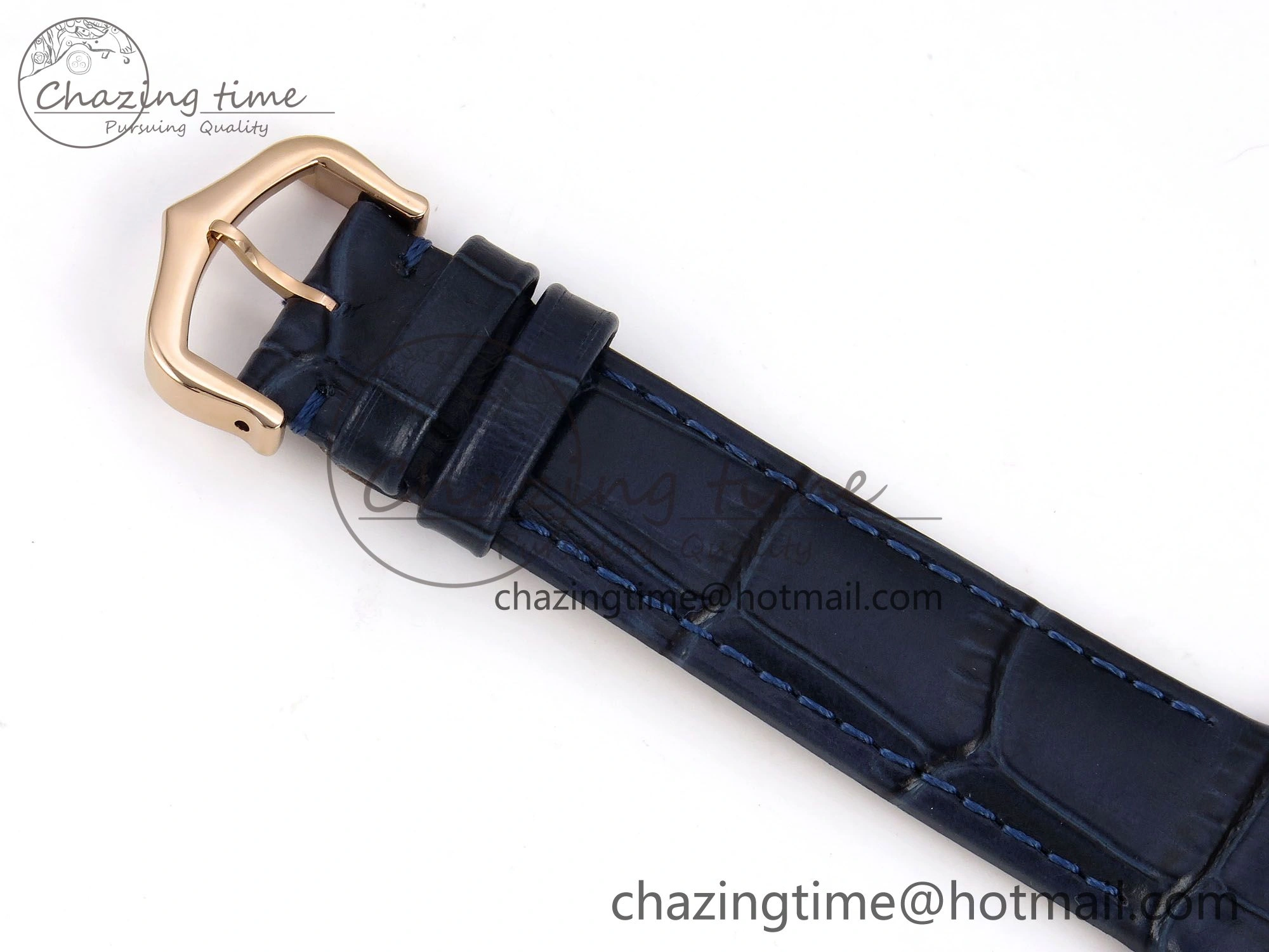 Santos Dumont 31.4mm RG AF 1:1 Best Edition Silver Dial on Blue Croco Strap A157